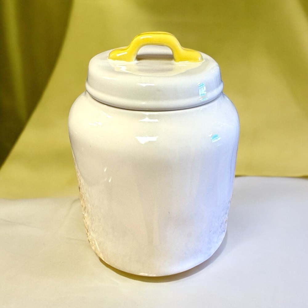 Rae Dunn MOMS KITCHEN Spring Daisy Collectible Canister NWOT Yellow & White Cute - Picture 8 of 16